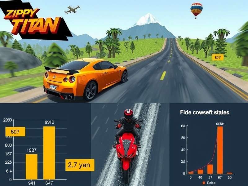 Zippy Zoom Titan gameplay screenshot showing fast cars and Indian landscapes